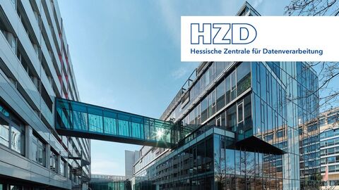 HZD-Gebäude aus der Perspektive Bambusgarten 