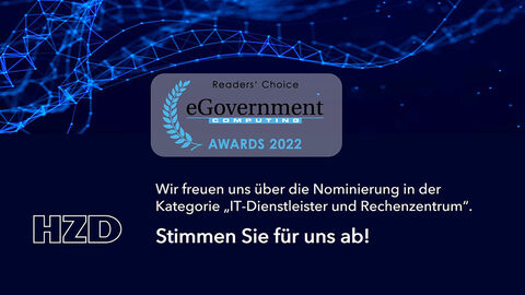 HZD-Plakat zur Leserwahl 2022 bei eGovenment Computing