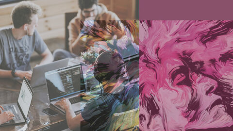 Dreiteilige Bildcollage zum Jahresberichts-Kapitel Innovationsmanagement