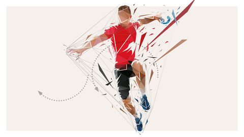 Illustration von Fußballer im roten Trikot und darüber gelegten Pfeilen zur Verdeutlichung der Agilität