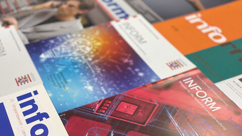 Collage aus INFORM-Titeln unterschiedlicher Jahrgänge