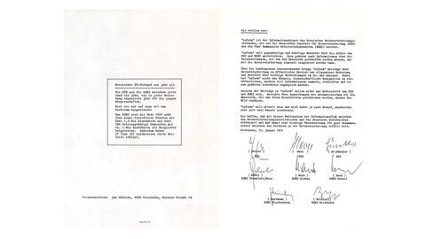 Seiten 1 und 2 der INFORM Erstausgabe 1-71