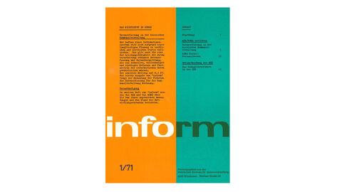 Titel der INFORM Erstausgabe aus dem Jahr 1971
