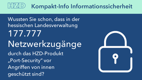 HZD-Kompaktinfo mit Text zu Port Security und Schloss-Icon