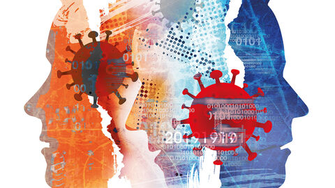 HZD-Chronik_abstraktes Foto mit zwei voneinander abgewandten Kopfprofilen