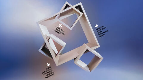 KI-generierte Bildkomposition aus miteinander verzahnten offenen Würfelelementen, die die Softwareentwicklung mit Bausteinen Low-Code-Prinzip symbolisieren